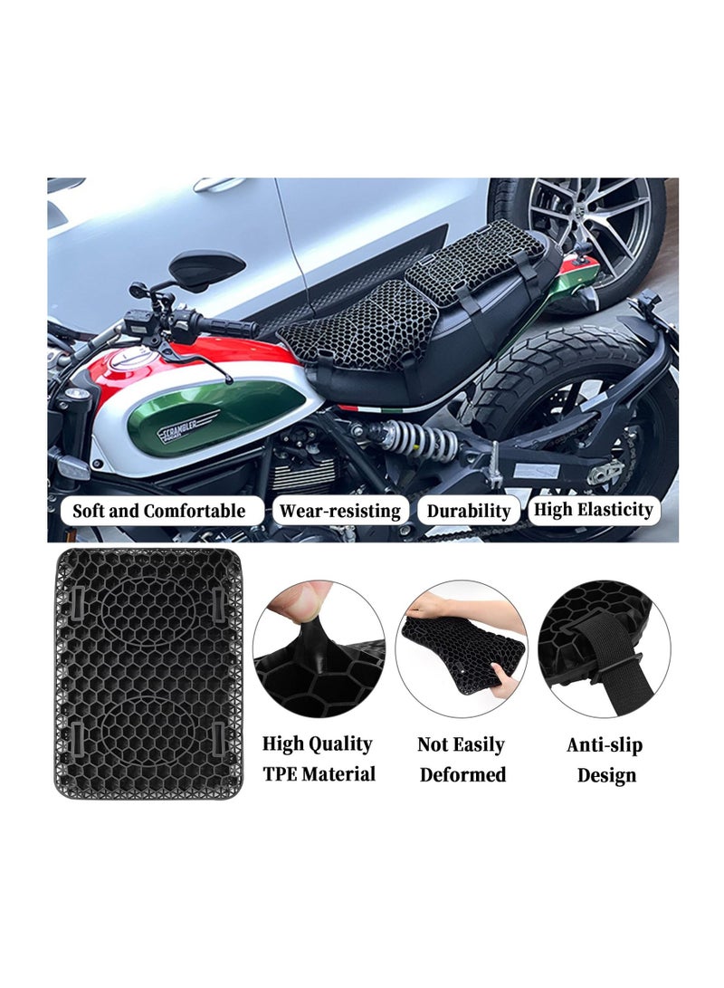 Excefore Motorcycle Seat Cushion, Foldable 3D Honeycomb Structure Shock Absorption Breathable Motorcycle Accessories Gel Seat Pad Cover, Enhance Your Motorcycle Comfort - Image 3