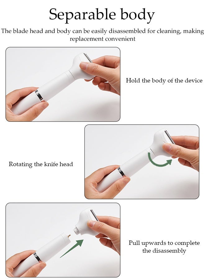 DUNISO 4 in 1 Hair Removal, Rechargeable Bikini Trimmer for Women, Gentle and Safe Shaving for Pubic Hair and Intimate Areas, Type-C Charging, Cordless Electric Razor for Women - Image 5