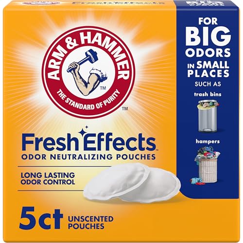 Arm & Hammer Fresh Effects Odor Neutralizing Baking Soda Pouches, Unscented Deodorizer for Long Lasting Freshness in Shoes, Gym Bags, & Small Spaces, 5 count - Image 5