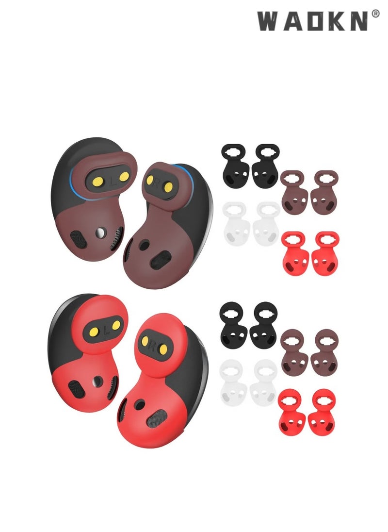 WAOKN 8 Pairs Ear Tips Bluetooth Headset Earphone Protective Case, Full Silicone Dustproof Earcap Ear Loop Compatible with Samsung Galaxy Buds Live Silicone Covers Eartips Accessories  - Image 1