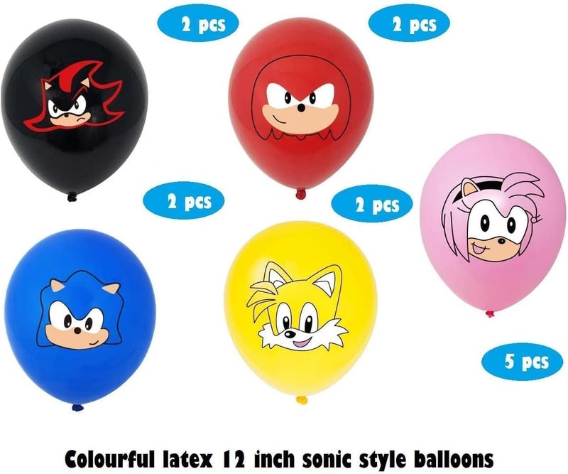 Snap Bazaar 30 Pieces Sonic Birthday Decorations with Happy Birthday Banner and Balloons - Image 2