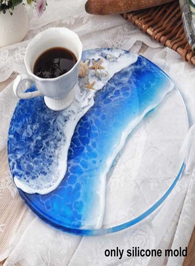 Tookie Round Silicone Molds, 12" Silicone Crystal Epoxy Non Stick Round Tray Mold, Shiny Silicone Tray Board Table Clock Mold for DIY Crafts Home Coaster Cutting Board, Desktop Decoration - Image 5