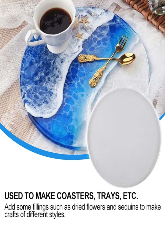 Tookie Round Silicone Molds, 12" Silicone Crystal Epoxy Non Stick Round Tray Mold, Shiny Silicone Tray Board Table Clock Mold for DIY Crafts Home Coaster Cutting Board, Desktop Decoration - Image 3