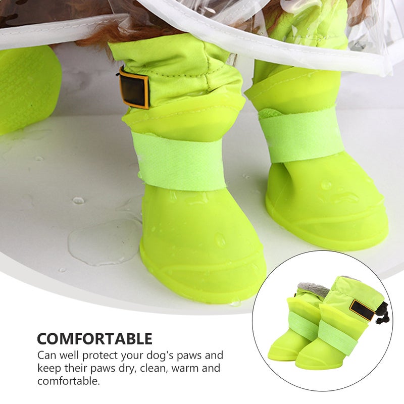 4 Pcs Pet Rainshoes Silicone Pet Shoes Anti- Rain Shoes - Image 5