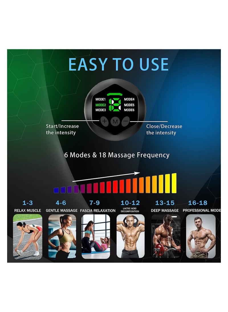 Excefore - ABS Stimulator Ab Machine, EMS Muscle Stimulator, Abdominal Training Belt Workout Portable Abs Stimulator, Home Office Fitness Workout Equipment (Black） - Image 1