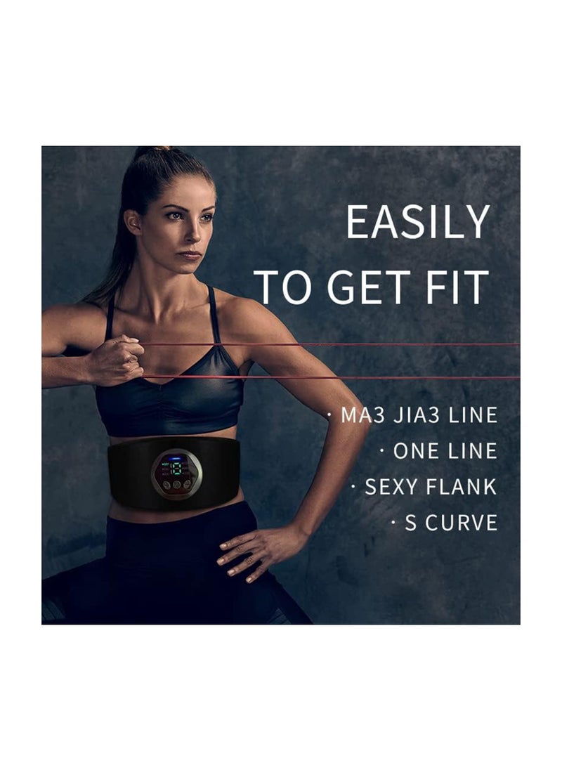 Excefore - ABS Stimulator Ab Machine, EMS Muscle Stimulator, Abdominal Training Belt Workout Portable Abs Stimulator, Home Office Fitness Workout Equipment (Black） - Image 1