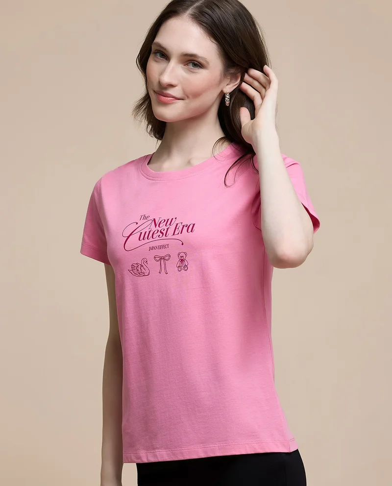 R&b Printed T-Shirt With Crew Neck And Short Sleeves