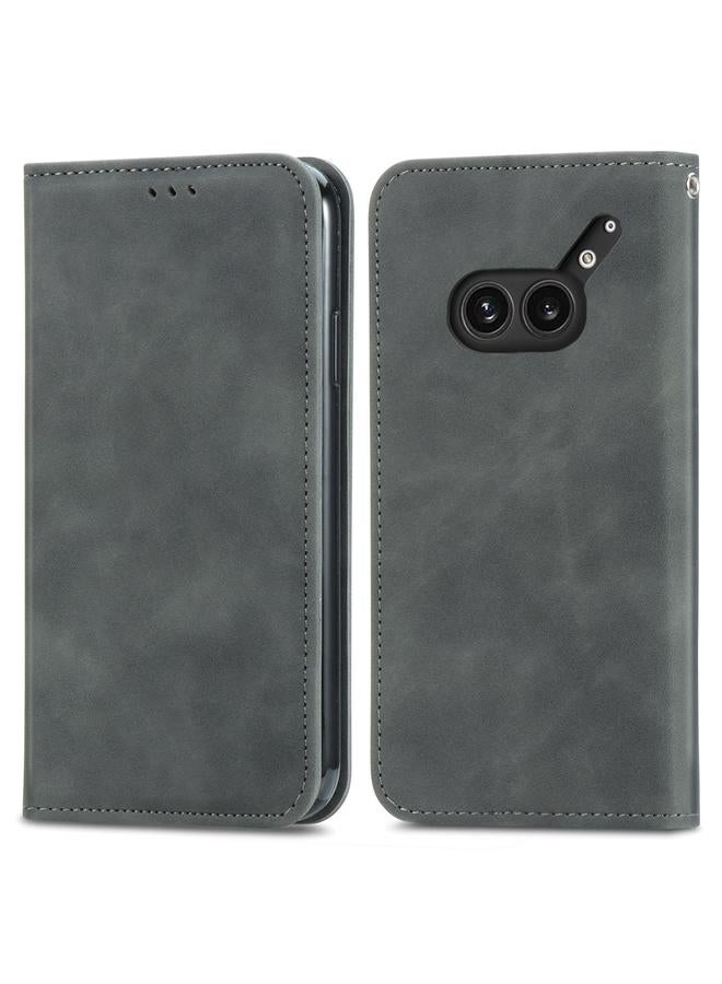 S-TOP Case For Nothing Phone 2a Plus Retro Skin Feel Magnetic Flip Leather Phone Case - Image 2