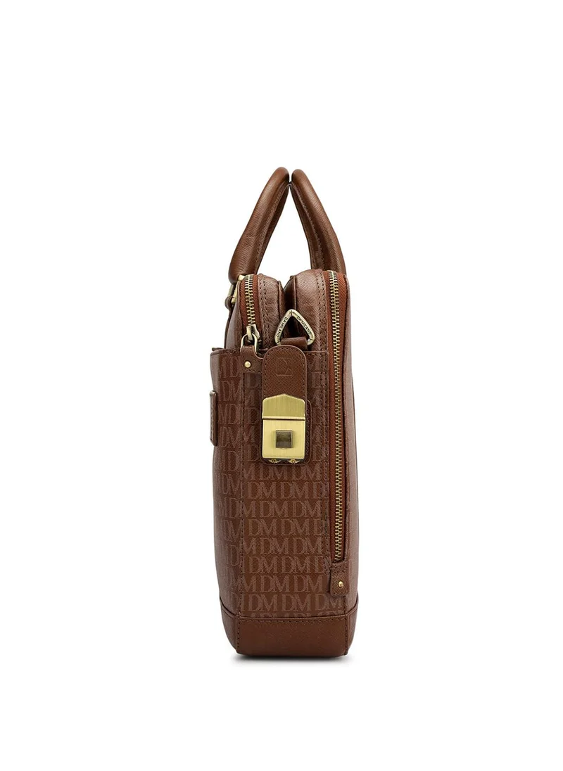 Da Milano  Da Milano Genuine Leather Brown Laptop Bag for Men | Best Price UAE