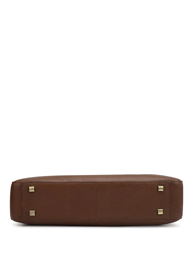Da Milano  Da Milano Genuine Leather Brown Laptop Bag for Men | Best Price UAE