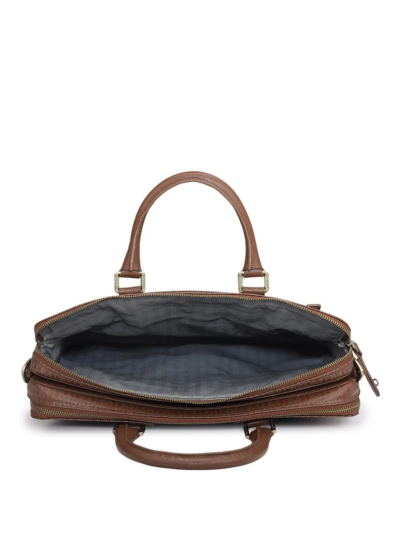 Da Milano  Da Milano Genuine Leather Brown Laptop Bag for Men | Best Price UAE