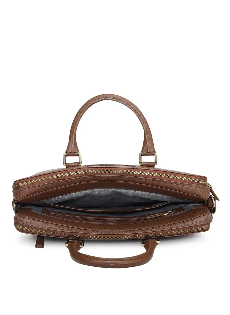 Da Milano  Da Milano Genuine Leather Brown Laptop Bag for Men | Best Price UAE