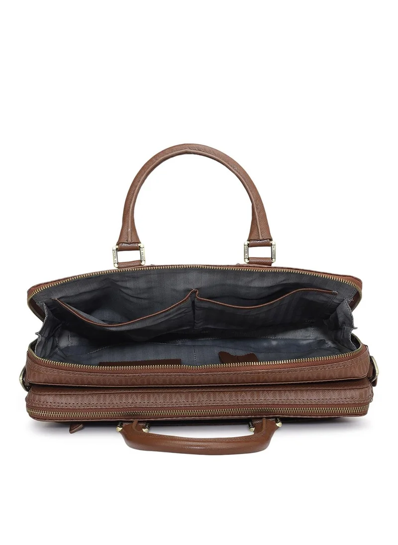 Da Milano  Da Milano Genuine Leather Brown Laptop Bag for Men | Best Price UAE