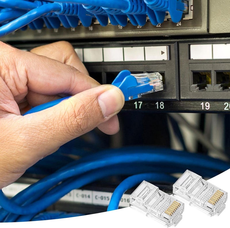 ويندفورج كرافت موصلات RJ45 - أطراف CAT6 - قابس شبكة UTP للأسلاك الصلبة والكابلات القياسية، - Image 2