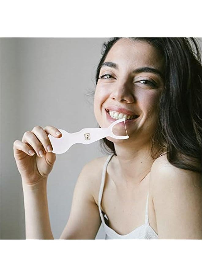 Generic Oral Floss Holder Y-Shaped Dental Cleaner Travel Oral Care Stick White Nylon Single Handle  - Image 3