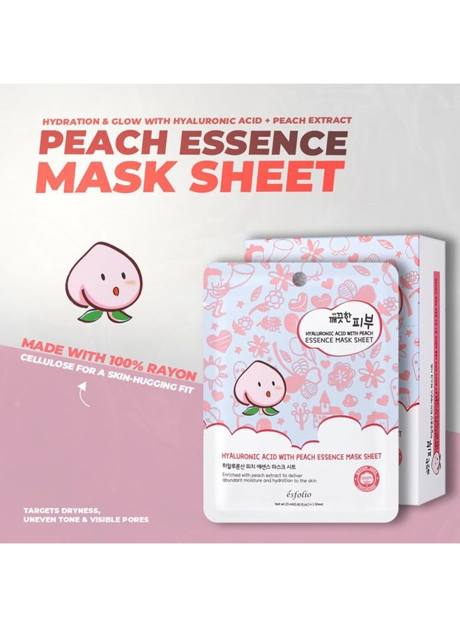 Esfolio Pure Skin Hyaluronic Acid with Peach Essence Mask Sheet 25 ml - Image 5
