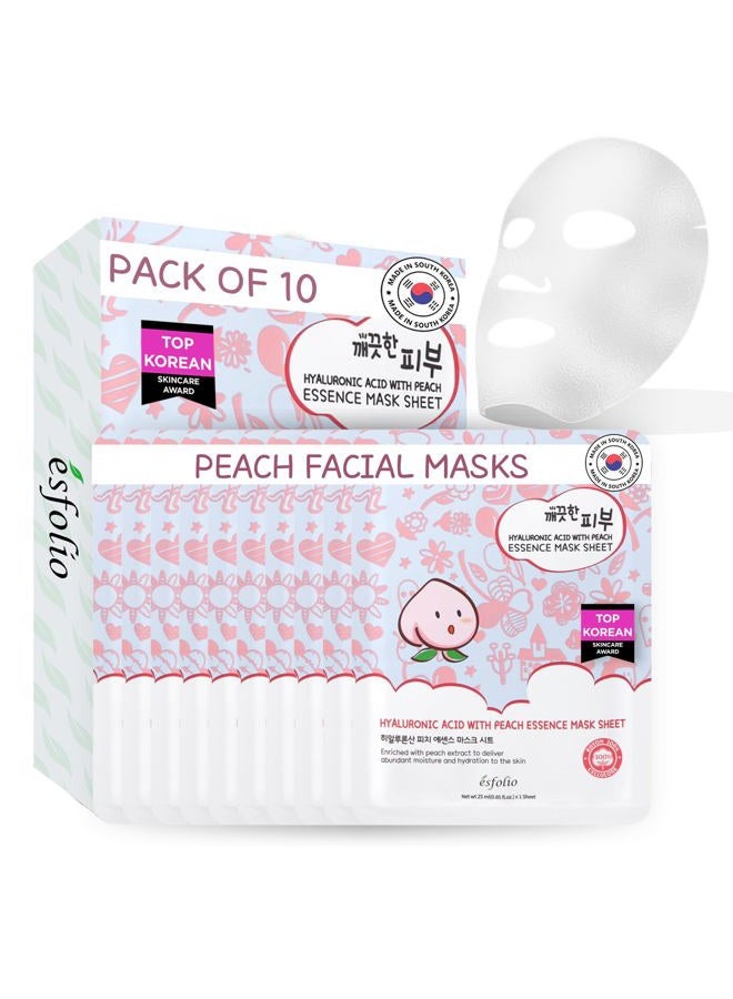 Esfolio Pure Skin Hyaluronic Acid with Peach Essence Mask Sheet 25 ml - Image 1