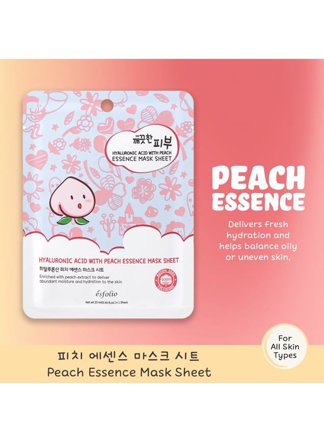 Esfolio Pure Skin Hyaluronic Acid with Peach Essence Mask Sheet 25 ml - Image 4