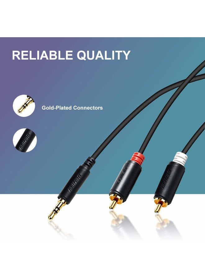 Benfei RCA to Audio, 3.5mm to 2-Male RCA Adapter Audio Stereo Cable 6 Feet 000261black - Image 5