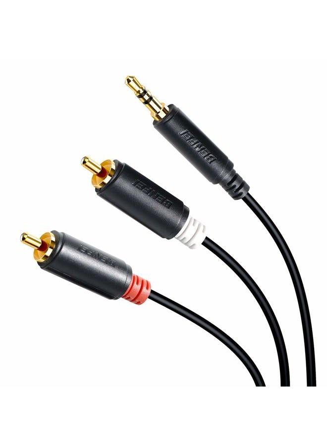 Benfei RCA to Audio, 3.5mm to 2-Male RCA Adapter Audio Stereo Cable 6 Feet 000261black - Image 1