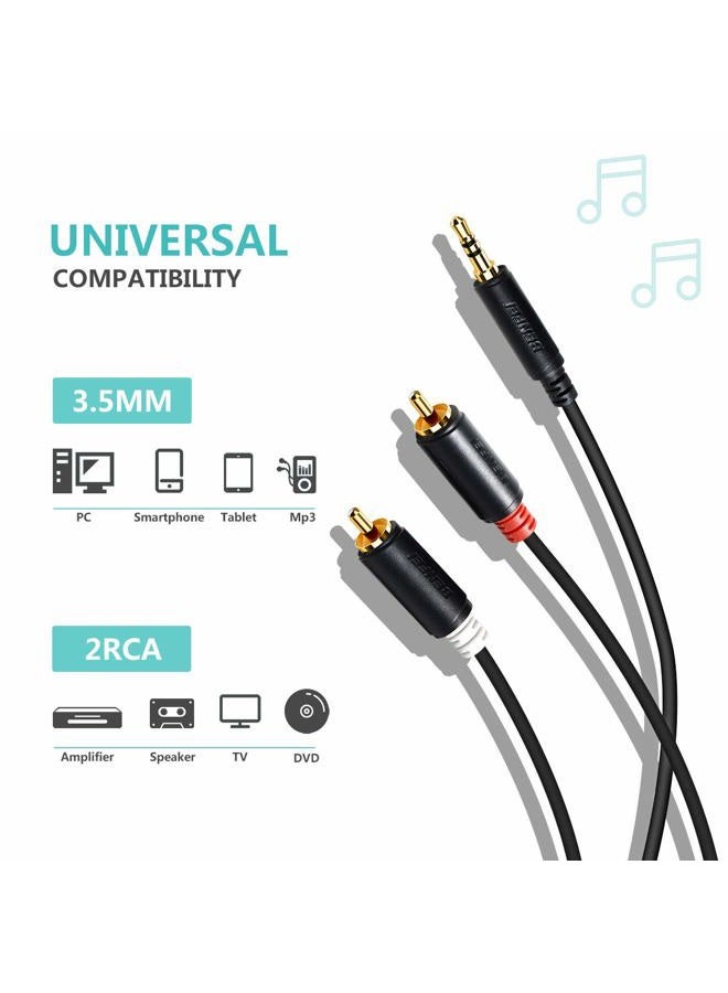 Benfei RCA to Audio, 3.5mm to 2-Male RCA Adapter Audio Stereo Cable 6 Feet 000261black - Image 2