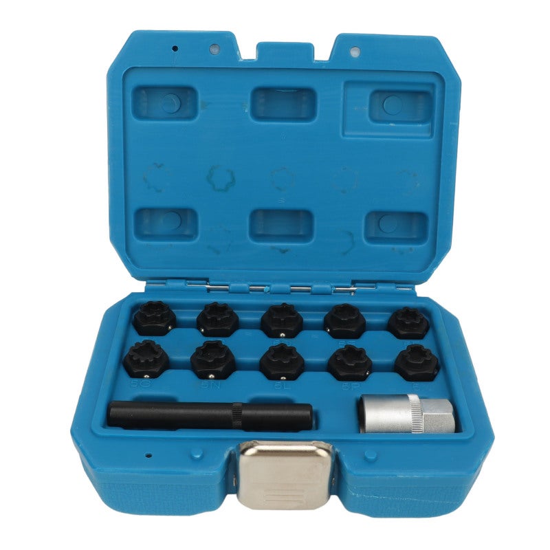 Anti Theft Wheel Locking Nut Key Kit 10-Piece Set For Mercedes - Rustproof Metal 1/2 Inch Drive Lug Nut Removal Tool for Auto Repair - Image 2