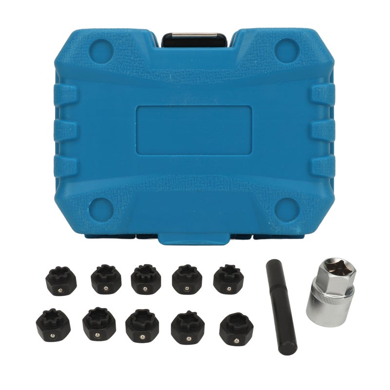 Anti Theft Wheel Locking Nut Key Kit 10-Piece Set For Mercedes - Rustproof Metal 1/2 Inch Drive Lug Nut Removal Tool for Auto Repair - Image 1