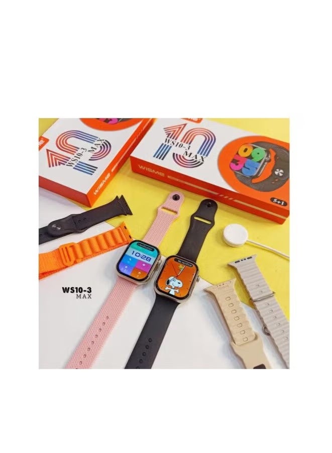 ويزمي ساعة Wisme WS10-3 Max الذكية 5+1 | جهاز تتبع اللياقة البدنية مع معدل ضربات القلب، وأنماط رياضية، وإشعارات، وعمر بطارية طويل - متوافقة مع نظامي Android وiOS - Image 2