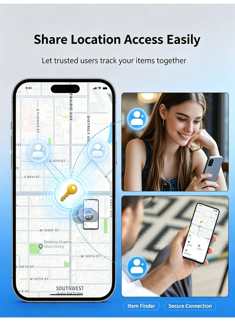 jaexest 2 Pack Dual‑System Bluetooth Air Tracker Tag Works with iOS Find My and Google Find Hub App IP66 Waterproof Dustproof Replaceable Battery Item Finder Alarm Locator for Keys Luggage Backpack Wallet - Image 4