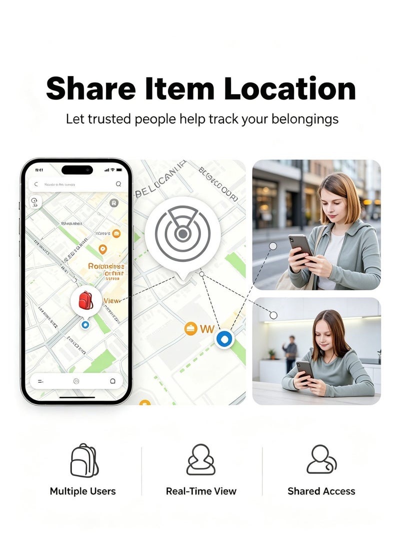 jaexest 2 Pack Dual‑System Bluetooth Air Tracker Tag Works with iOS Find My and Google Find Hub App IP66 Waterproof Dustproof Replaceable Battery Item Finder Alarm Locator for Keys Luggage Backpack Wallet - Image 5