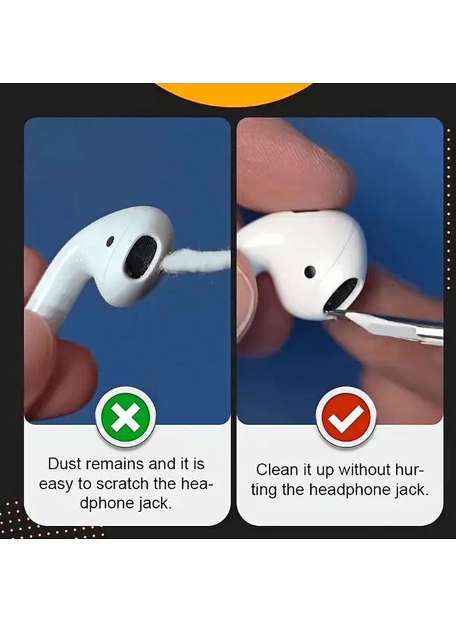 3 In 1 White And Black Earbuds Cleaning Kit For Wireless Earphones And Headphones - Image 4