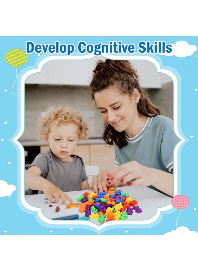 تيمو دببة العد الملونة، 60 قطعة من دببة الفرز الملونة (الأخضر والأرجواني والأزرق والبرتقالي والأحمر والأصفر) - Image 4