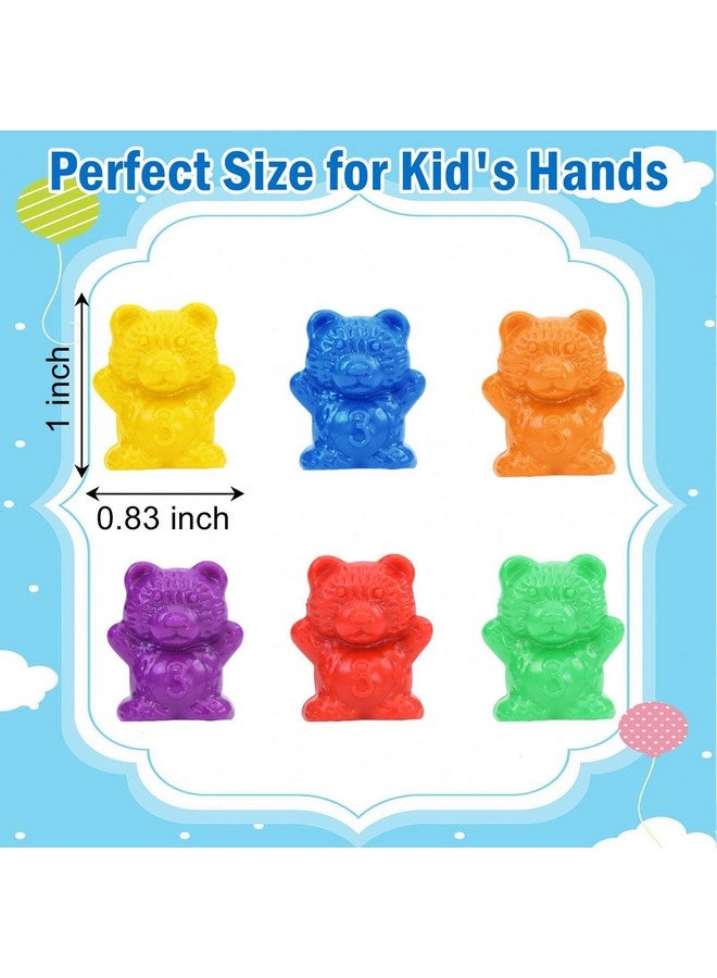 تيمو دببة العد الملونة، 60 قطعة من دببة الفرز الملونة (الأخضر والأرجواني والأزرق والبرتقالي والأحمر والأصفر) - Image 3