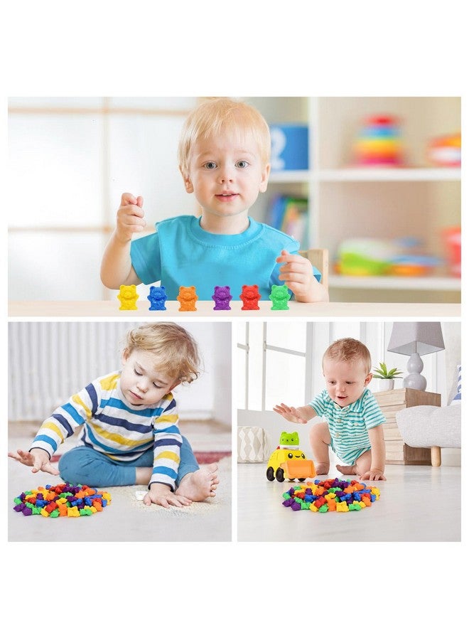 تيمو دببة العد الملونة، 60 قطعة من دببة الفرز الملونة (الأخضر والأرجواني والأزرق والبرتقالي والأحمر والأصفر) - Image 2