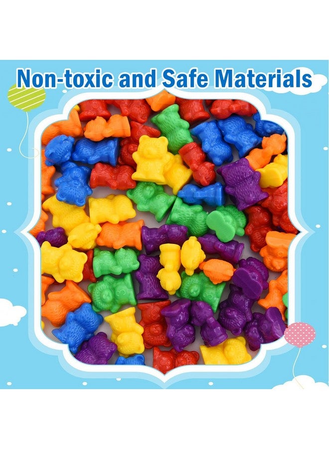 تيمو دببة العد الملونة، 60 قطعة من دببة الفرز الملونة (الأخضر والأرجواني والأزرق والبرتقالي والأحمر والأصفر) - Image 5