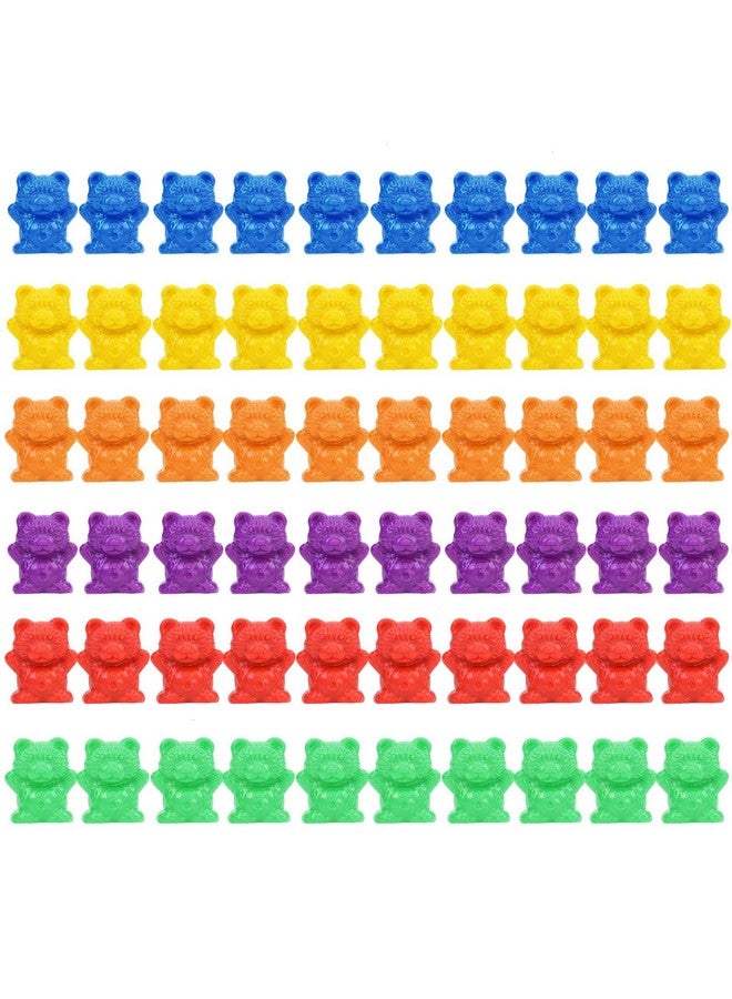 تيمو دببة العد الملونة، 60 قطعة من دببة الفرز الملونة (الأخضر والأرجواني والأزرق والبرتقالي والأحمر والأصفر) - Image 1