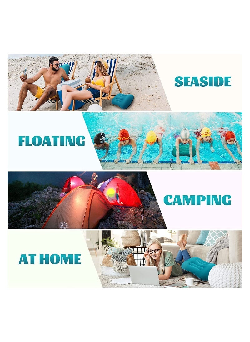 SYOSI Inflatable Travel Pillow, Ultralight Camping Pillow, Compressible Ergonomic Pillow for Neck Lumbar Support, Comfortable Neck Head Support Pillow for Camping Hiking Office Nap (Malachite Green)  - Image 5