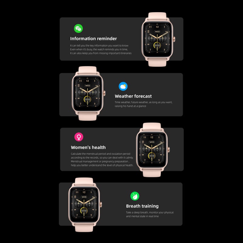1. ساعة ذكية بقياس 1.8 بوصة IP68 للرجال والنساء معetooth 5.3 للهواتف الأندرويد والأيفون مع مراقبة معدل القلب وتسجيلات التمارين - Image 3