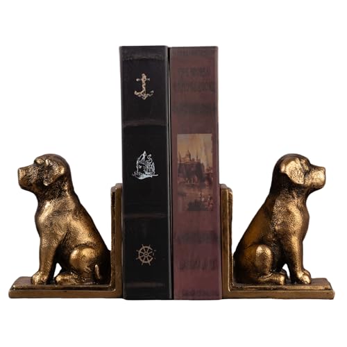 Mervkis Book Ends for Shelves to Hold Books Heavy DutyDecorative Bookend for Bookshelf DcorCute Animal Dog Book Stopper Labrador Retriever Statues for Home Office Desk Decoration1pair