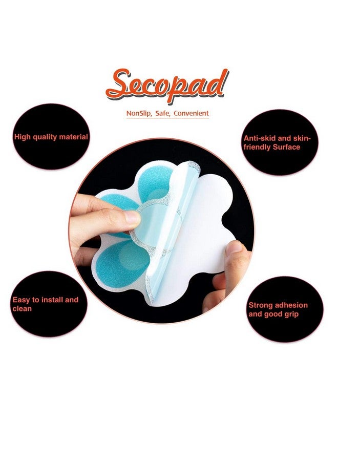 Secopad 20 PCS Original Non Slip Bathtub Stickers, Shower Floor Non Slip Stickers Bright Flowers Appliques with Premium Scraper - Image 2
