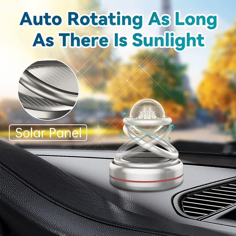 Aerbee Car Air Freshener, Aerbee Solar Powered Air Purifier Car Interior Autorotation Decoration Accessories, Car Aroma Diffuser Aromatherapy Solar Rotating Incense Diffuser for Car Home Office Ornament - Image 2