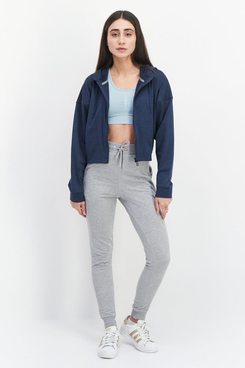 PUMA Women Sportswear Fit Long Sleeve Hooded Jacket, Navy Blue  - Image 3
