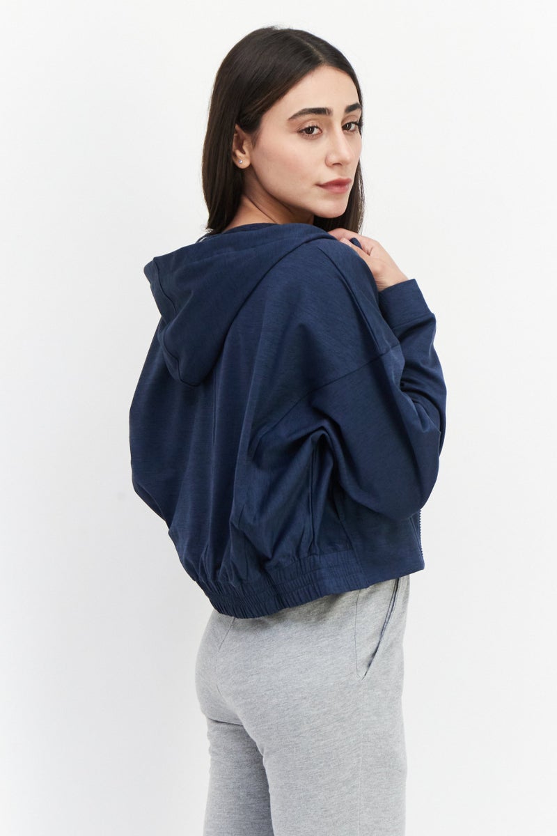 PUMA Women Sportswear Fit Long Sleeve Hooded Jacket, Navy Blue  - Image 4