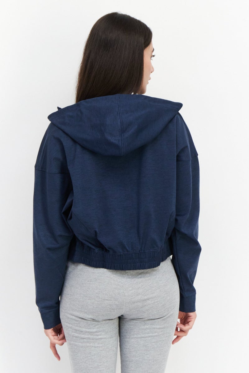 PUMA Women Sportswear Fit Long Sleeve Hooded Jacket, Navy Blue  - Image 2