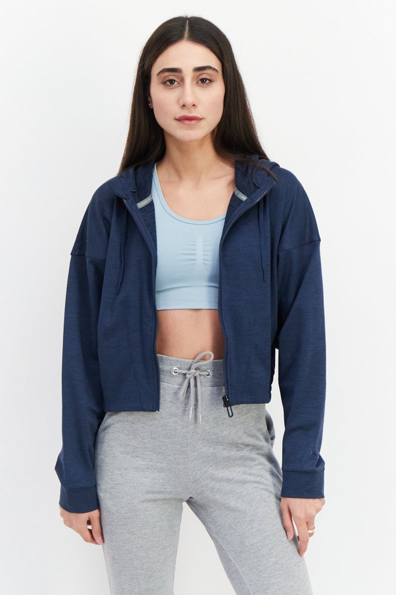 PUMA Women Sportswear Fit Long Sleeve Hooded Jacket, Navy Blue  - Image 1