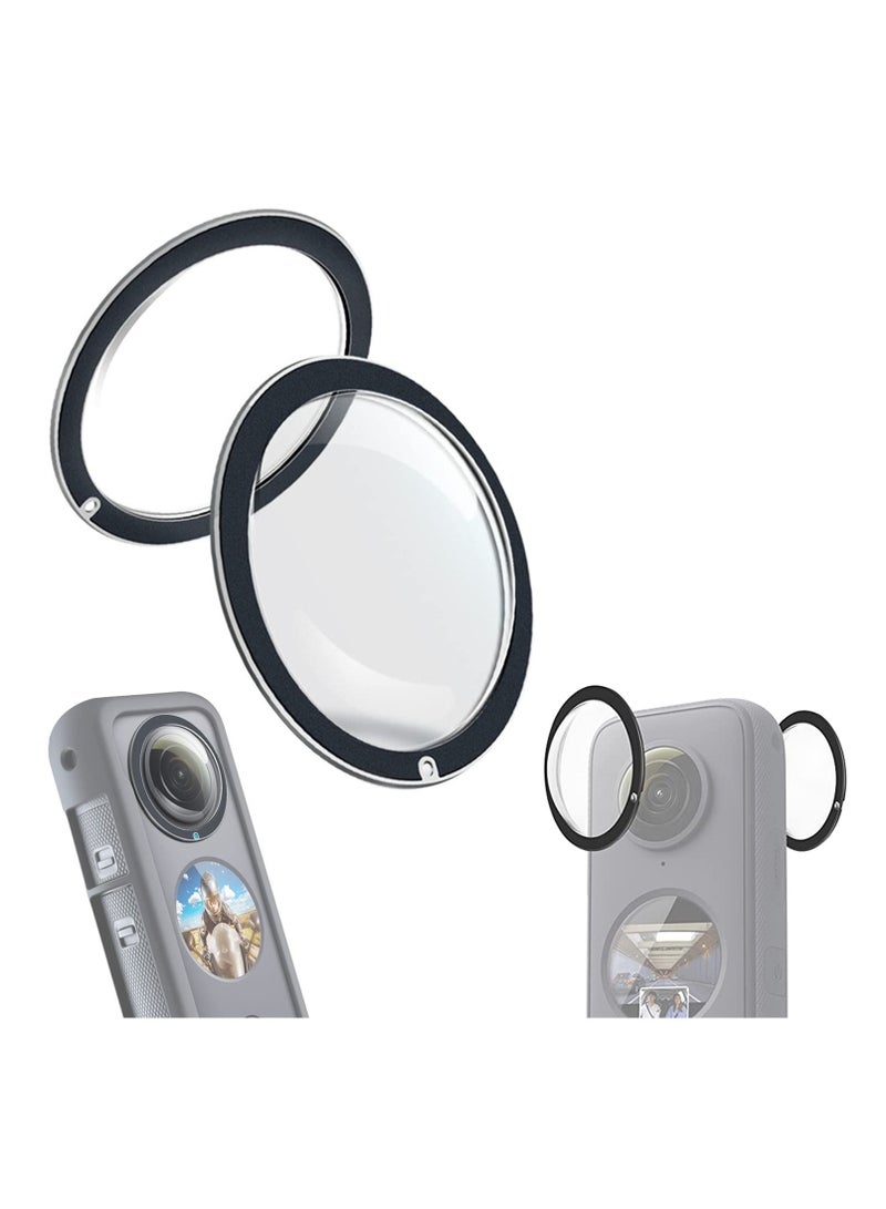 Captaintech Protective Mirror for Insta360 ONE X2, 2 Piece Adhesive Lens Protector Sports Camera Lens Mold Accessories Panorama Protector Waterproof UV Mirror - Image 1