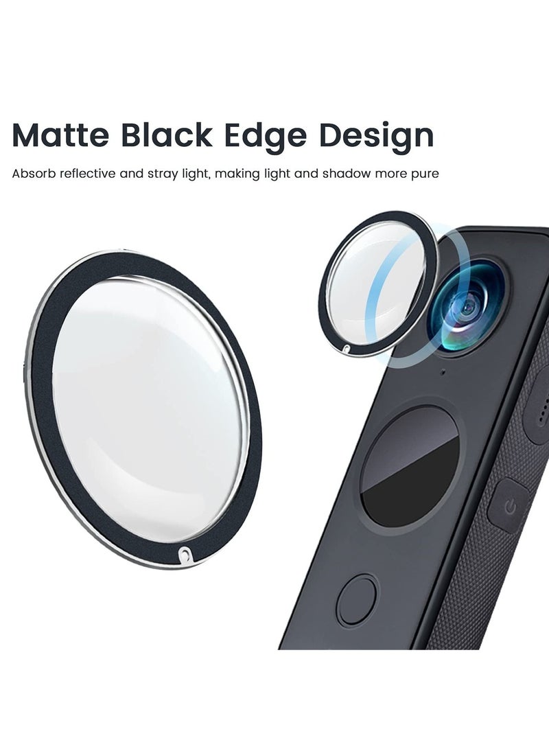 Captaintech Protective Mirror for Insta360 ONE X2, 2 Piece Adhesive Lens Protector Sports Camera Lens Mold Accessories Panorama Protector Waterproof UV Mirror - Image 2