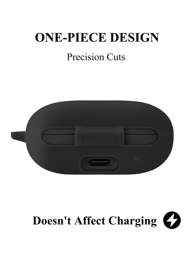 Silicone Case Compatible with Anker Soundcore Space A40, Protective Cover with Carabiner (Black) - Image 5