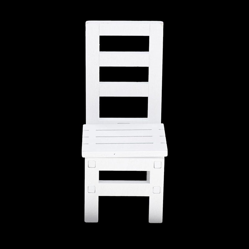 klarako 1/6 Scale Dollhouse Chair Table Miniature Simulation Wooden Chair Furniture Tiny Doll House Furniture Model Toys for Dolls Action Figure  Chair White - Image 4