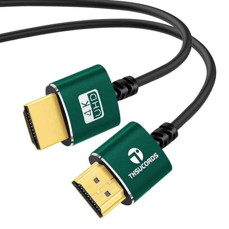 ثسوكوردز كابل HDMI رفيع من ، طوله 30 قدم، ناعم جدًا ورفيع، مرن للغاية، يدعم تقنية 4K بسرعة عالية @60Hz وبسرعة نقل بيانات 18 جيجابت في الثانية، دقة 2160p و1080p - Image 1